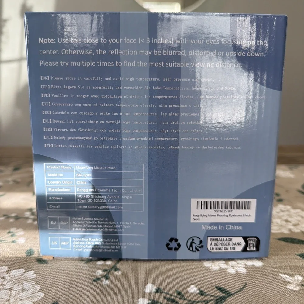3 In Magnifying‎ Mirror Small with Suction Cups Inserting Lenses